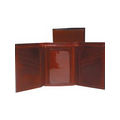 Italian Leather Tri Fold Wallet w/ ID Window